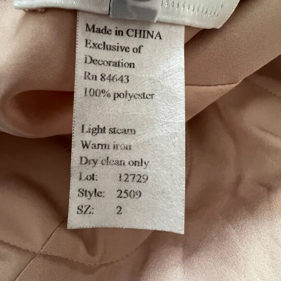 Watters & Watters Beige Spaghetti Strap Full-Length Formal Gown Dress Style 2509 - Picture 9 of 13